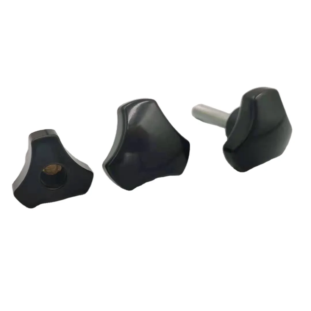 Factory price fastenings nut insert brass thread/steel screw plastic handle  Bakelite clamping lobe star knob