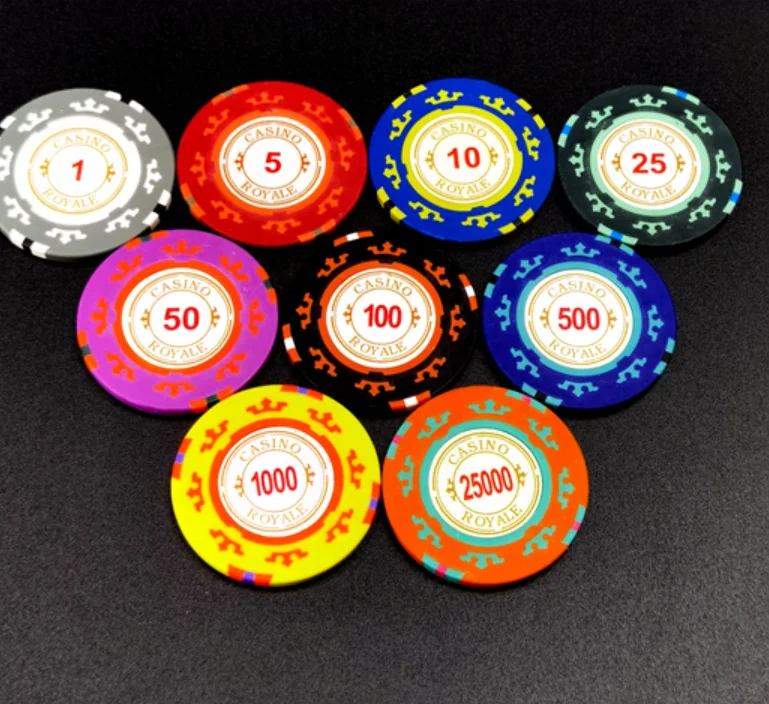 14 grams  professional custom clay chips ROYALE  CASINO poker chips