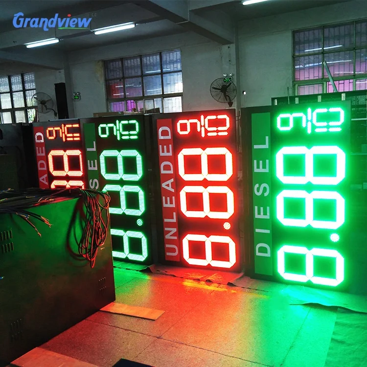 Grandview outdoor digital sign board waterproof gas station led price display led gas price board