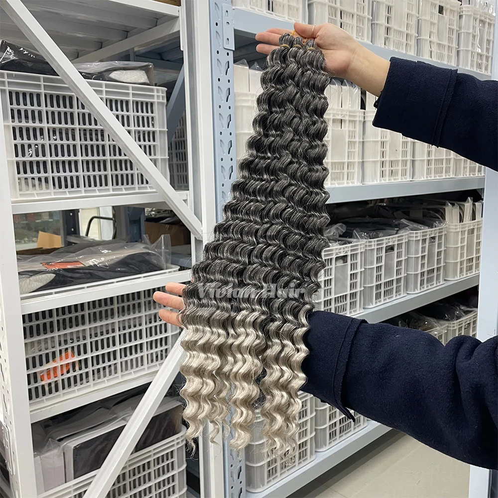 Popular long deep twist braid ombre grey color wand curl kanekalon fiber Aruba curl crochet braiding hair extension wholesale