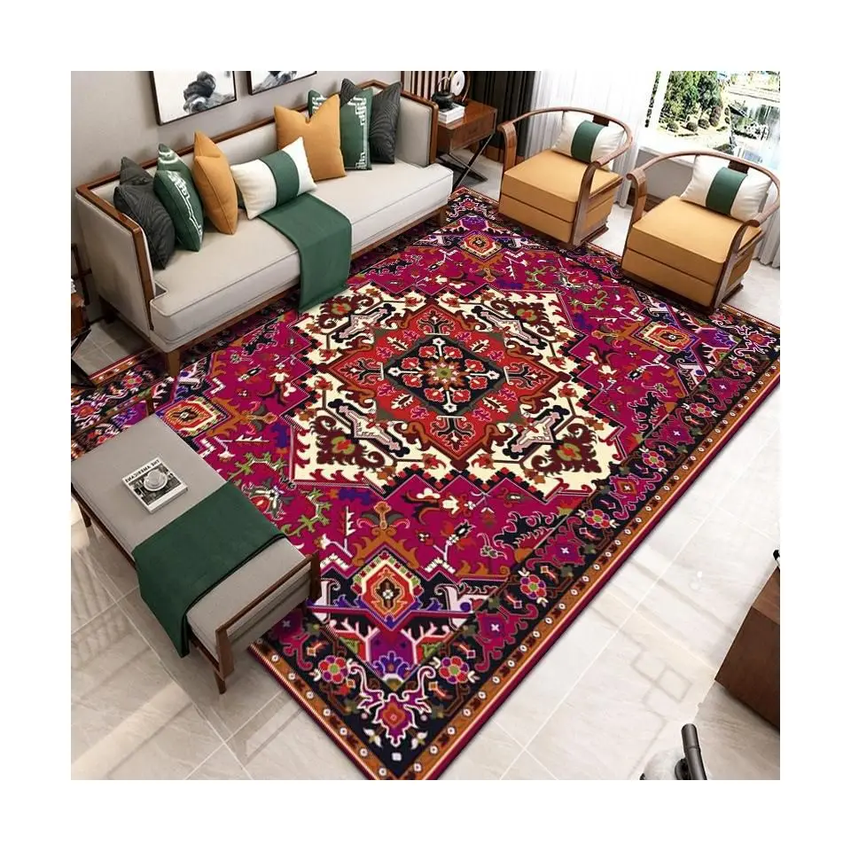 3x4m Machine Washable Rug 3x4 Entryway Rugs Vintage Distressed Runner carpet Non-Slip Area Rug for Living Room Bedroom Entranc