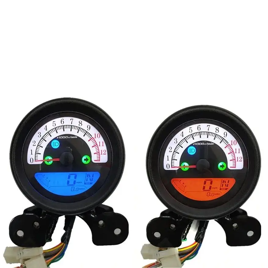 Racepro Motorcycle Speedometer Digital Tachometer LCD Motorcycle LCD Digital Odometer Tachometer Speedometer Gauge