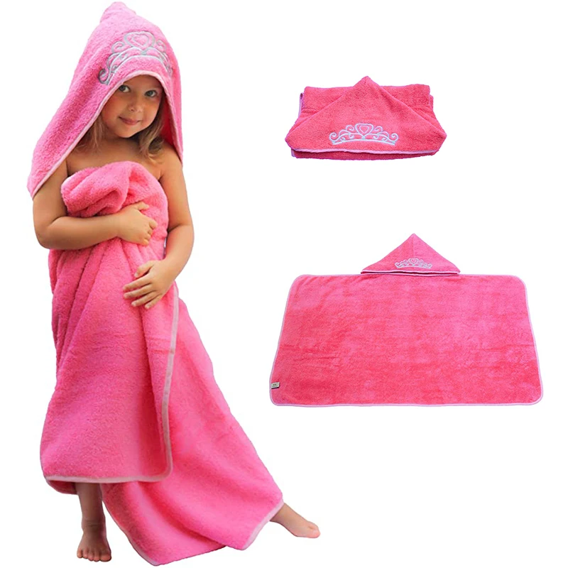 100% cotton baby hooded towel embroidered to be a princess