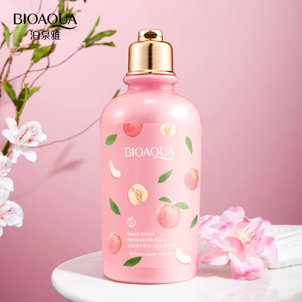 OEM ODM BIOAQUA Organic Skin Care Peach Moisturizing Whitening Vitamin E Cleanser Exfoliator Skin Care Set
