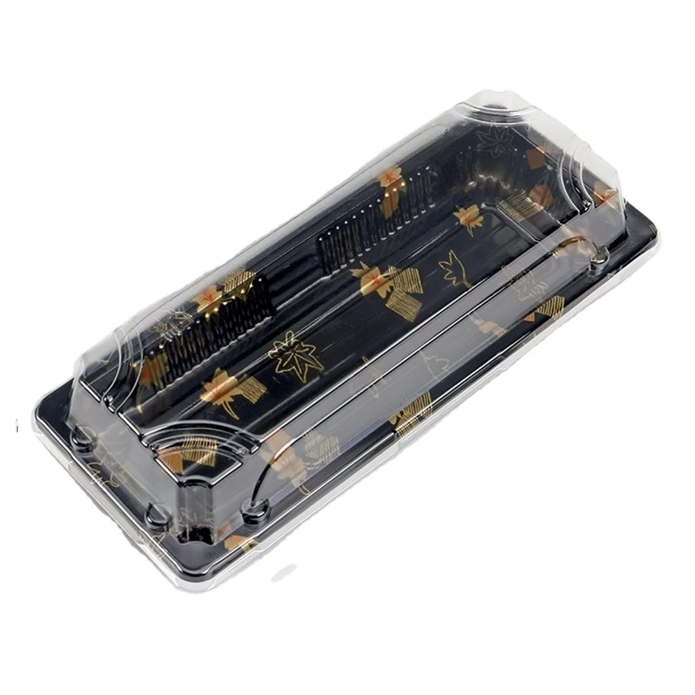 HYX-1102 Custom logo China Supplier Disposable Sushi Trays Gold Leaf Packaging Box