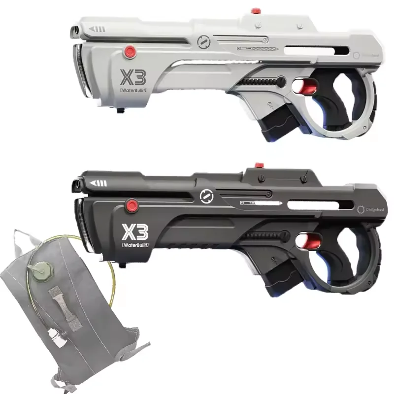 2024 Hot Selling Electronic Automatic Precise Big Capacity Long Range Water Gun Removable Battery Backpack Water Gun For Adults