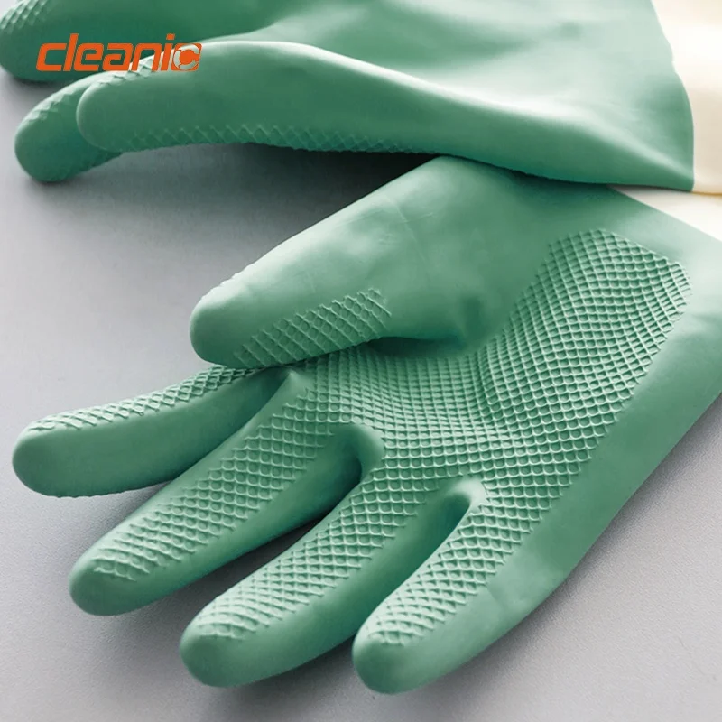 Multipurpose non toxic waterproof reusable janitorial dishwashing gloves for toilet cleaning and cloth washing