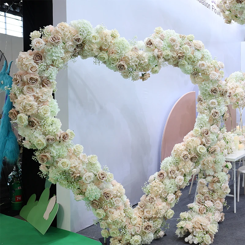 Bespoke Artificial Decorative Flower Arrangement Reception Heart Gate Stage Backdrop Frame Arch Stand