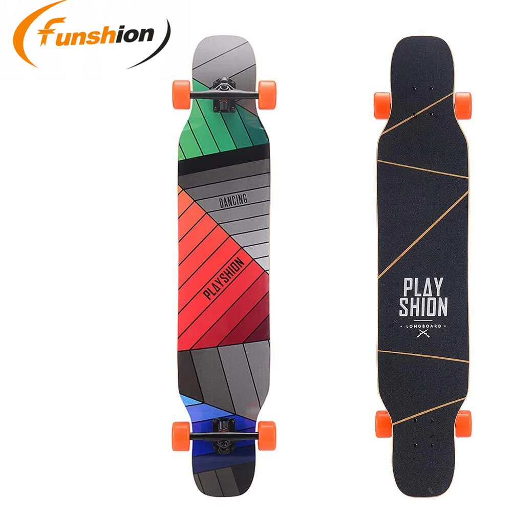Funshion  44 Inch 46 inch Canadian/China northeast 8 ply Maple freestyle  Dancing Longboard  for girls