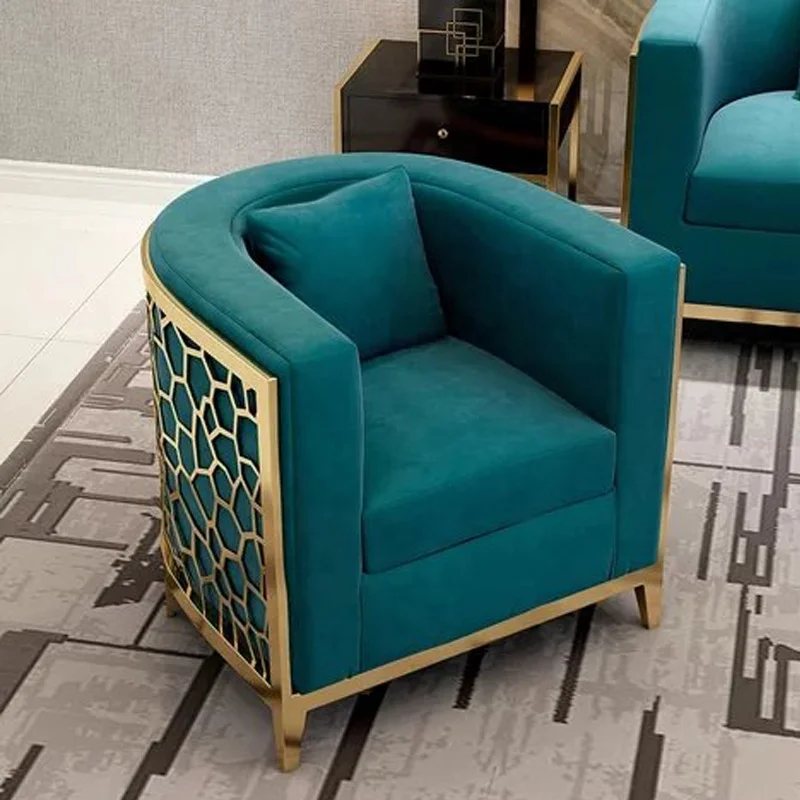 Velvet One/two Seaters Living Room Sofa Stainless Steel Modern Design Navy Green Sofa Sets Bedroom Sets Dining Room Furniture