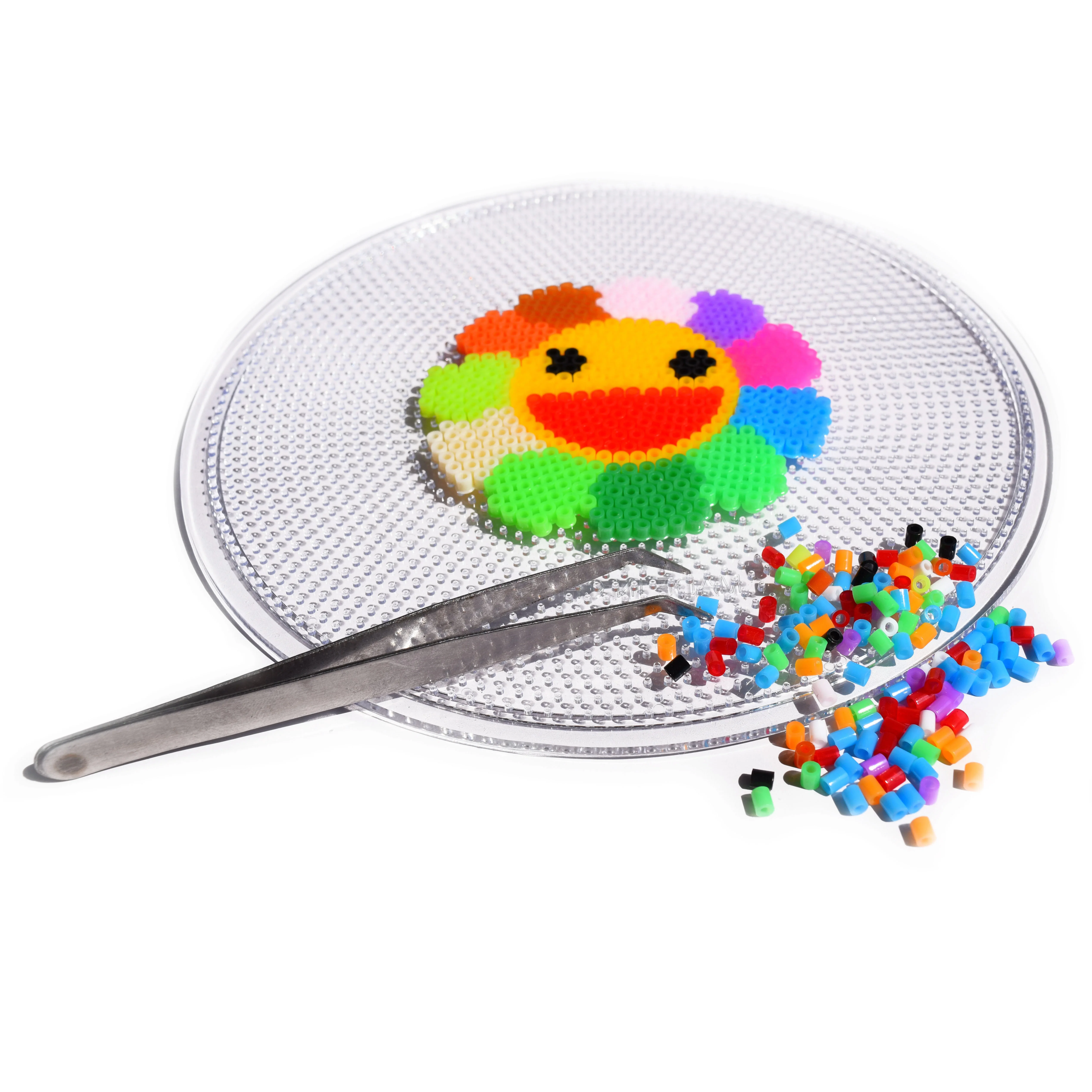 Wholesale 2.6mm Children Toys Puzzle Round Transparent Square Hexagonal Plastic Board Perler Hama Fuse Beads Pegboard for Kids
