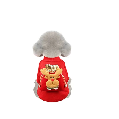 Pet Chinese New Year Clothes Autumn And Winter Fleece Warm Keeping Articles Small And Medium-sized Dog