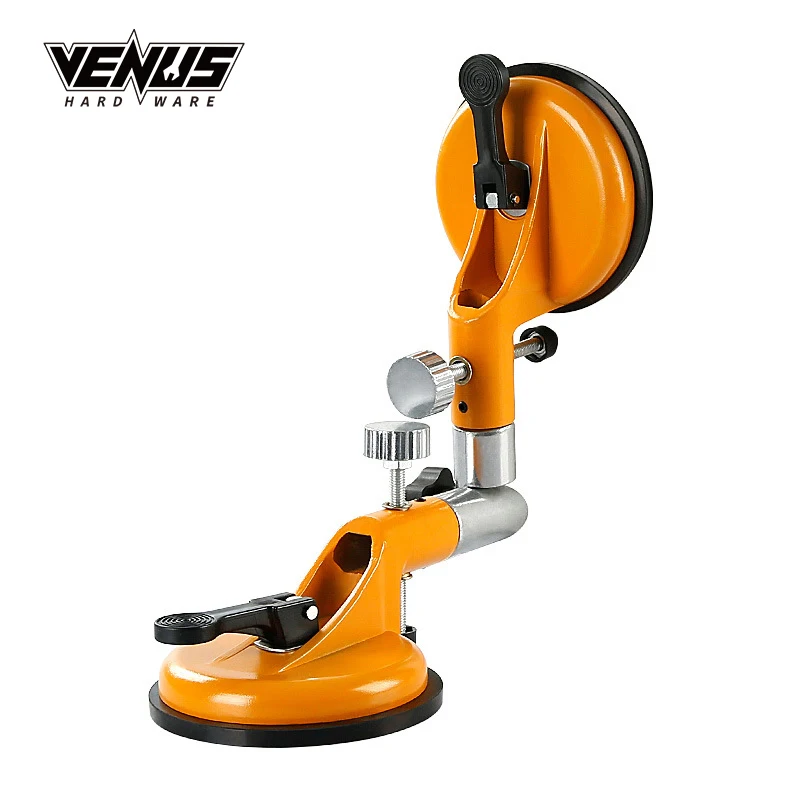 Двойная присоска с 2 головками, регулируемый всасывающий подъемник для камня, керамическая плитка, стеклянная присоска, алюминиевый инструмент для установки плитки