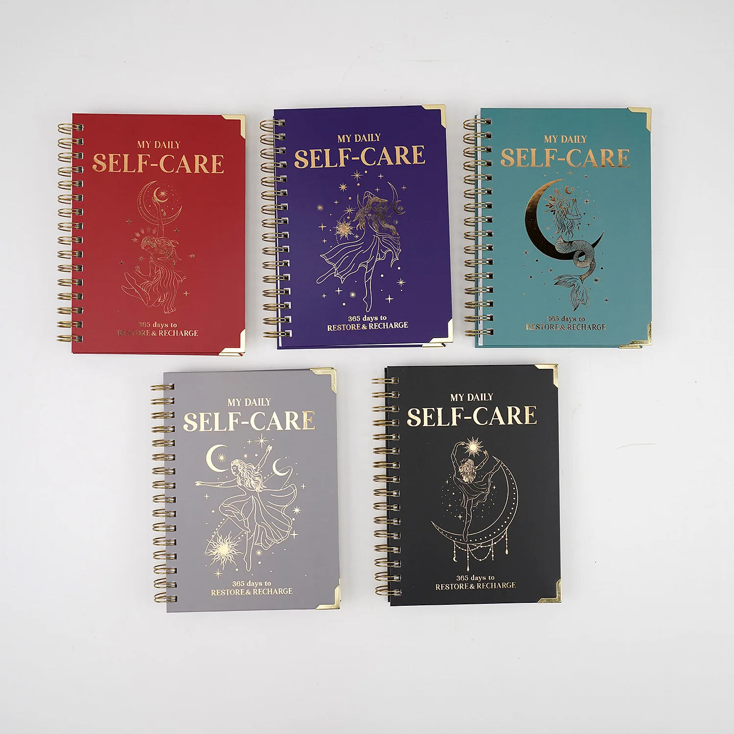 2024 planner stationery set Custom Positive Motivational Wellness Self Care Notebook Set Meal Planner Custom Journal Notebook