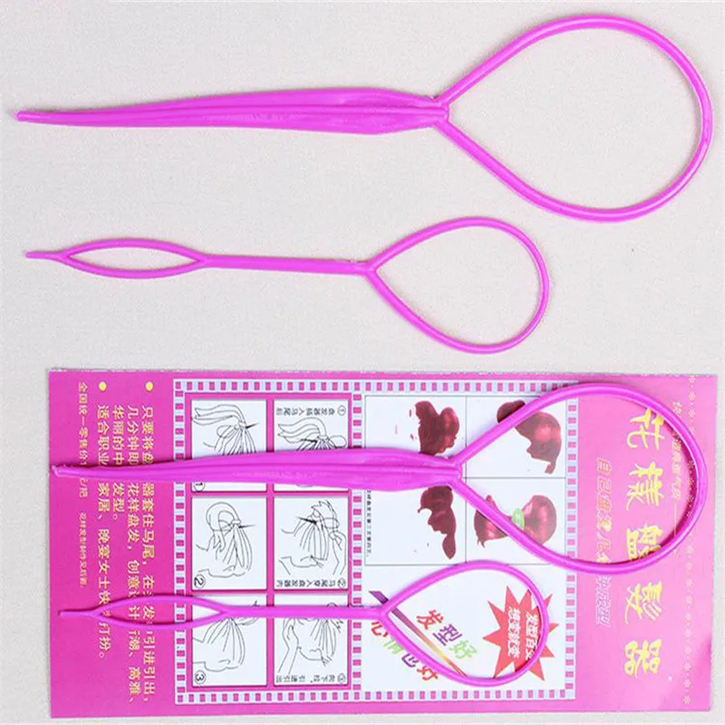 Dropshiip 1 Pcs Hair Braid Maker Ponytail Creator Plastic Loop Styling Tools Black Pony Tail Hair Clip Hair Styling Accessories