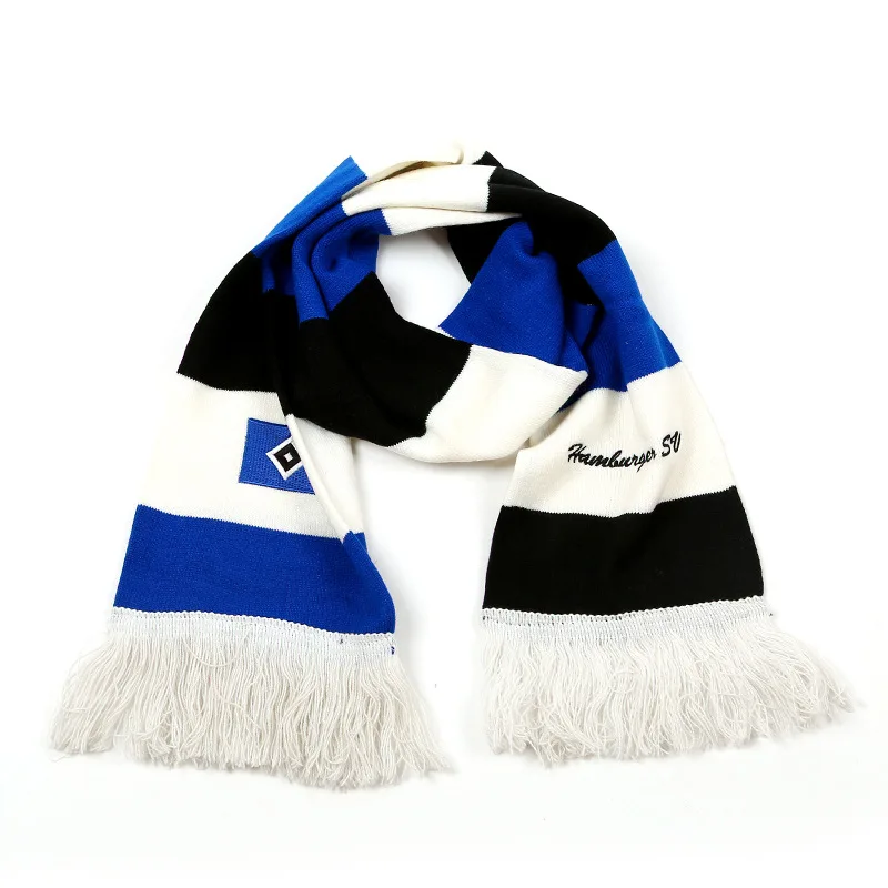 Hot Selling Bufanda  Customized Jacquard Knitted Sports Acrylic Scarves Soccer Club  Football Fan Scarf