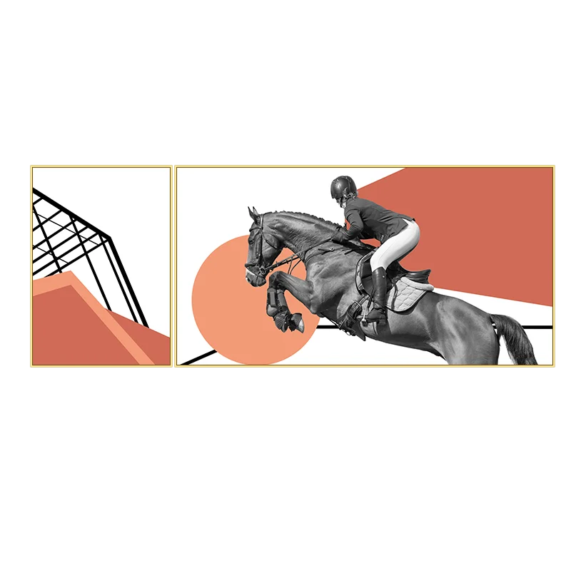 Manufacturers wholesale abstract metal aluminum frame hand-painted canvas murals