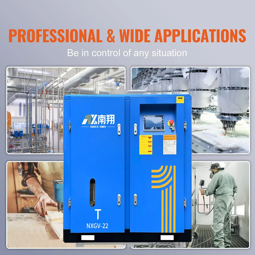 Industrial Electric Air Compressor 55kw 75kw 90kw Pm Vsd Screw Air Compressor High Efficiency 593cfm 13bar Screw Compressor