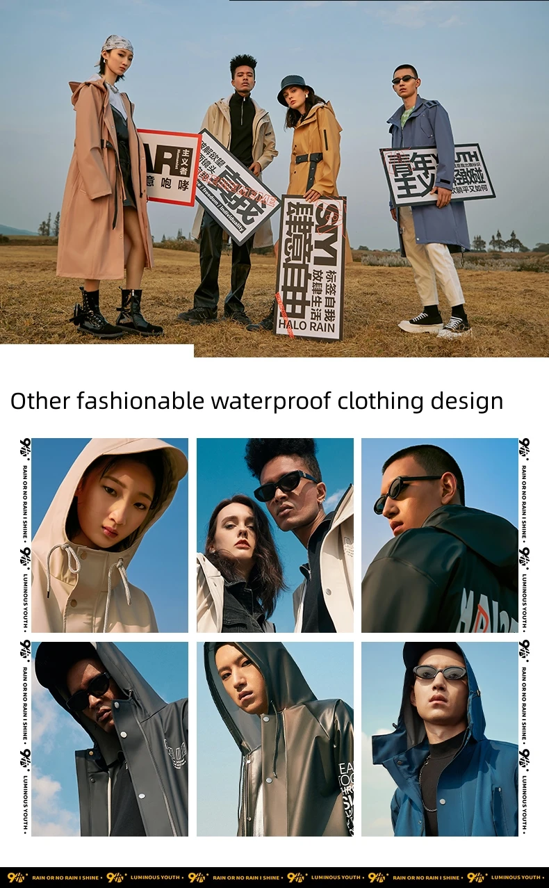 Rainfreem Raincoat  Long Windproof Waterproof Raincoats High Quality three layer fabric  Raincoats