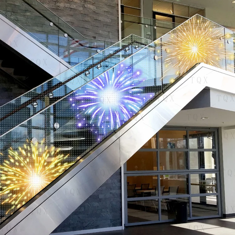 p5*10 LED Photoelectric Glass Elevator Advertising Display Luxury LED Glass Screen LED Display Transparent Screen Escalators