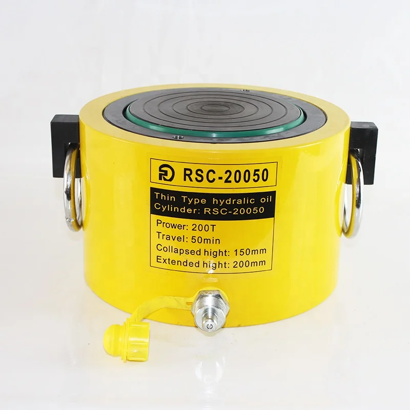 200t RSC-20050 heavy duty short type single acting oil seal hollow bottle truck hydraulic cylinder jack for engineering