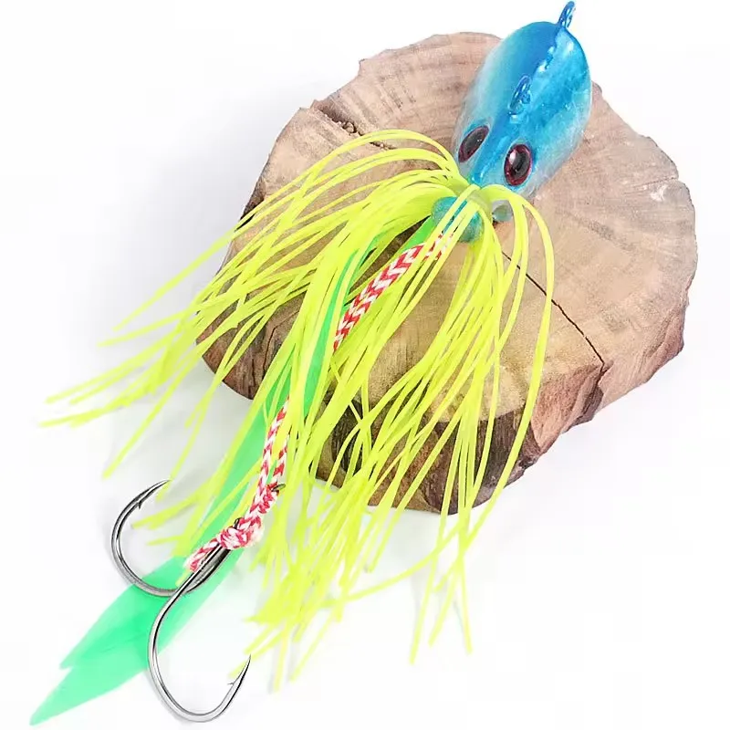 Langsheng Triangular head lead bait Lua sea fishing boat fishing 46.8g Flow Whisker soft glue group accessories hook hard bait