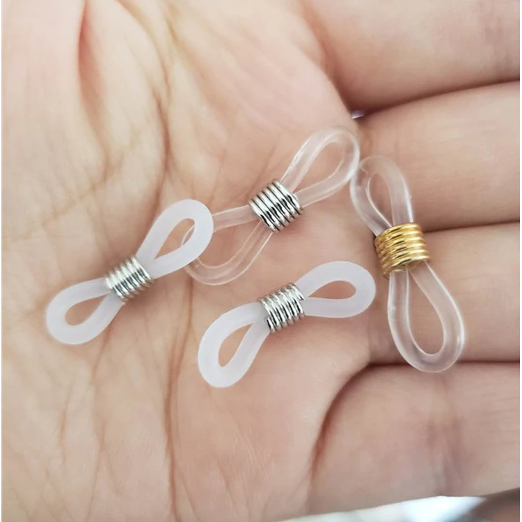 
Wholesale Silicone Holder for glasses brass spring nickel free gold and nickel free rhodium plating 