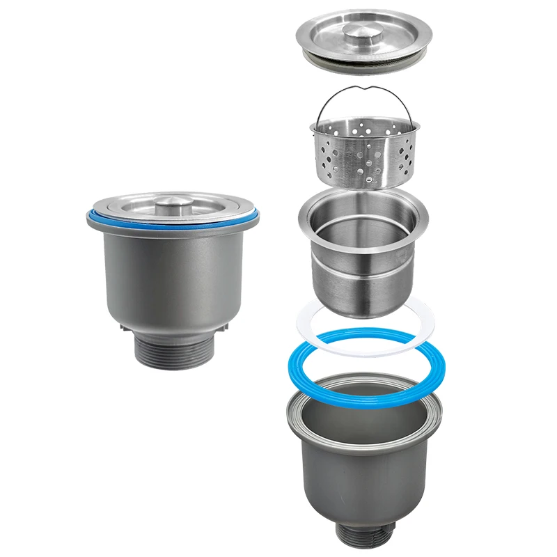 Сливные трубки для кухонной раковины 2023, классический универсальный пластиковый плюс нержавеющая сталь, предотвращающий засорение отходов