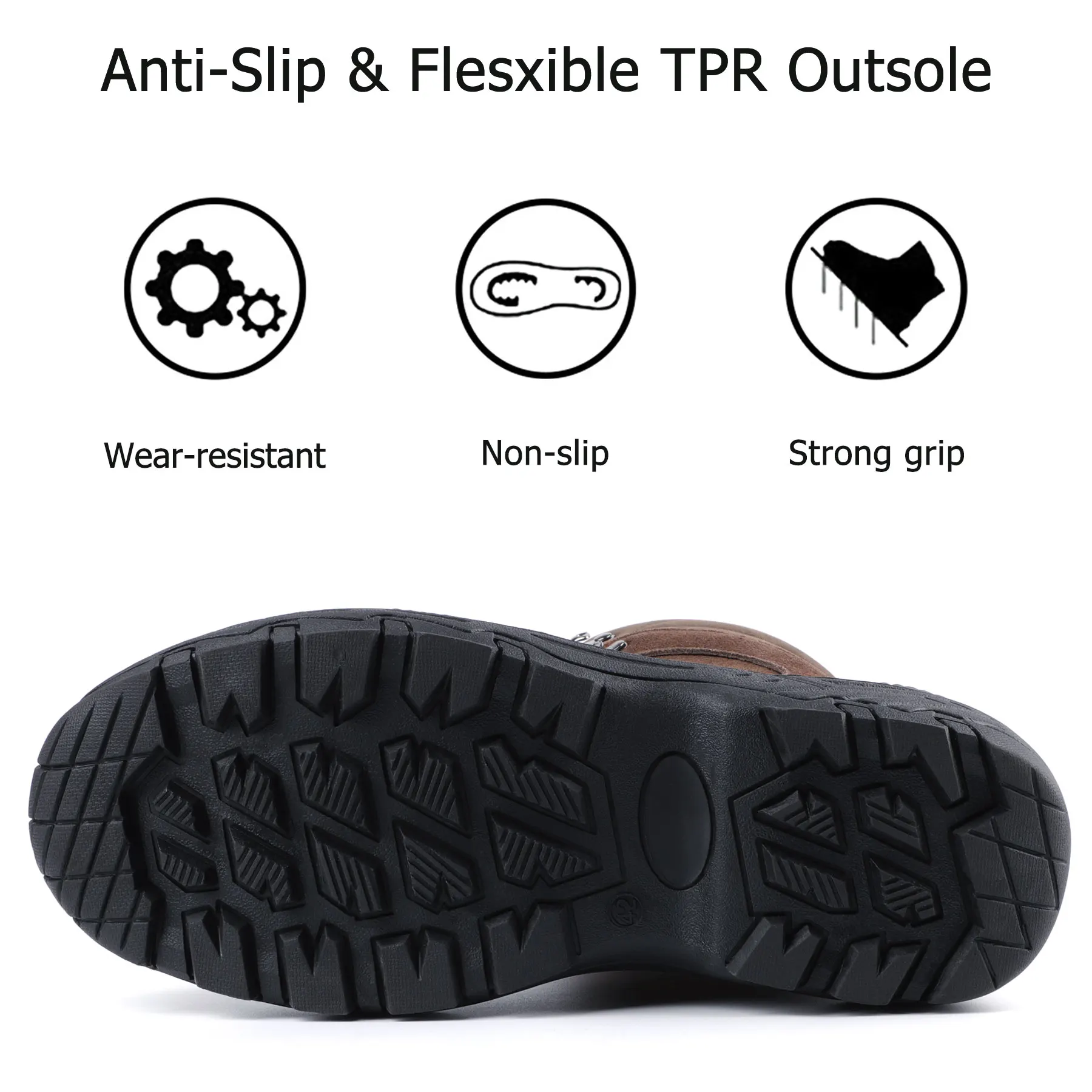 New style in stock Brown antislip waterproof hiking sports winter shoes men outdoor thermal snow boots