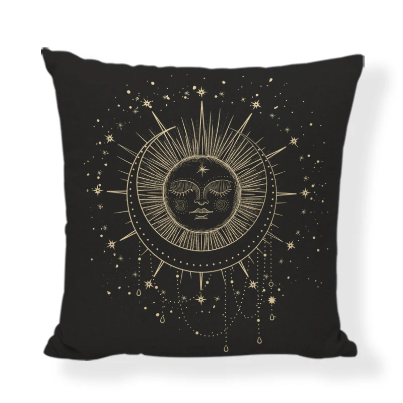 Fundas De Cojines Custom Printed Pillows Decorative Pillow Comfort Seat Cushion Cover 45X45Cm Linen Moon Phases