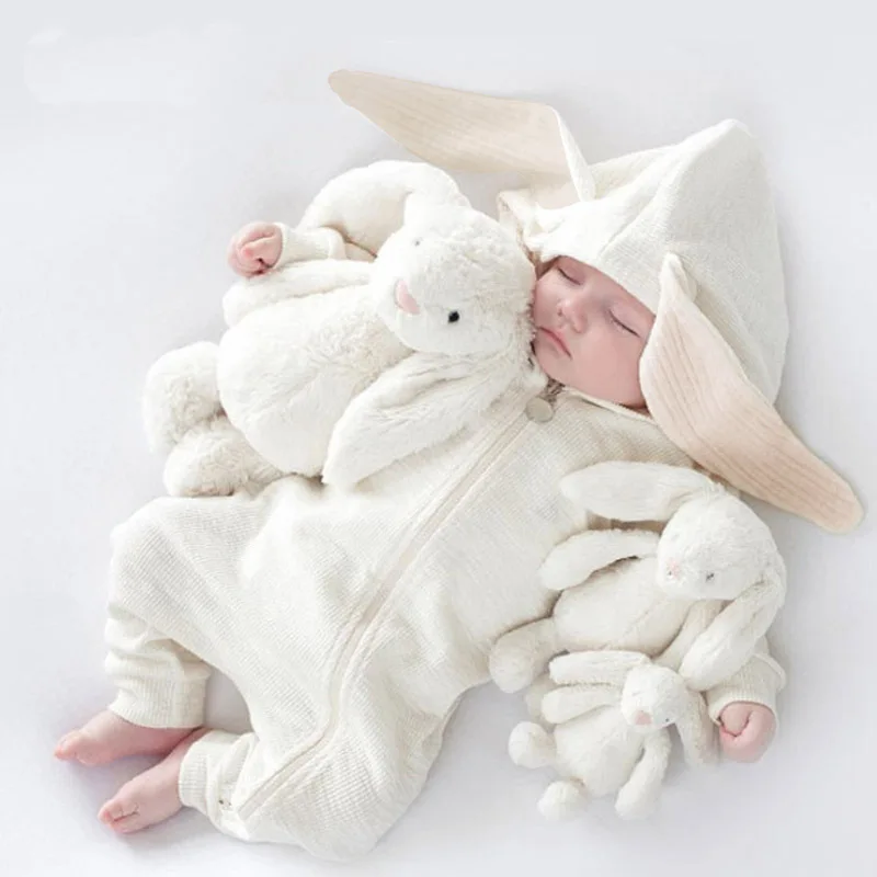 Newborn baby boy and girls clothes jumpsuit Zipper Long Sleeve Baby Onesies Cotton Toddler Pajamas Baby bunny sleepsuit