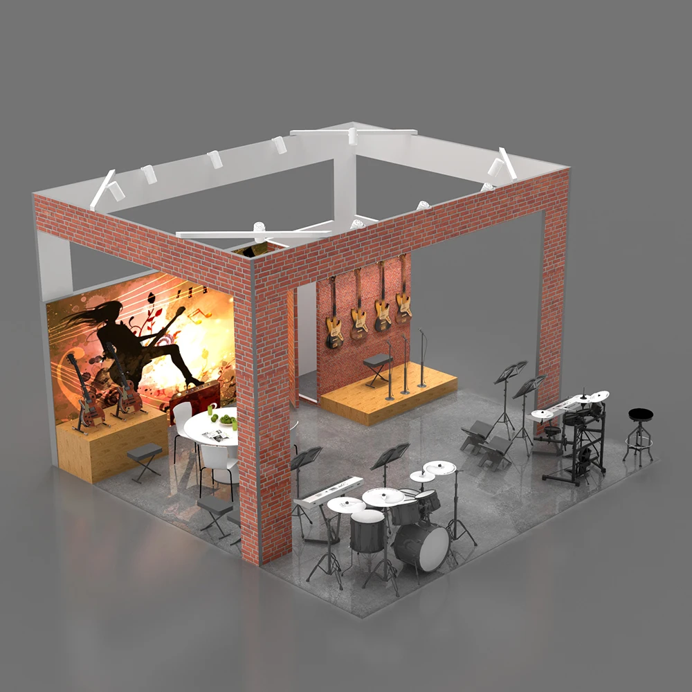 Trade customized aluminum extrusion Exhibition Show Display Rack Wholesale music Shows 2022 Cheap Price Guitar Booth