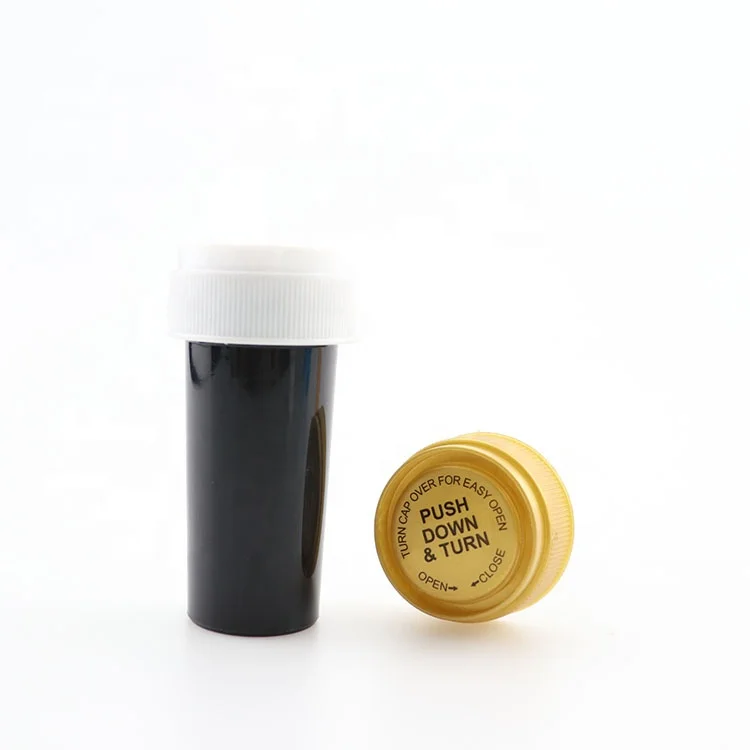 Colorful 20dram 30 Dram Push Down And Turn Prescription Vials With Reversible Cap