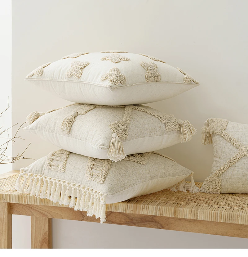 Pillowcases Home Decor Cushion Boho Pillow Case Decorative Tufted Boho Throw Pillow Cover Boheme Cushion Cover for Sofa Bed
