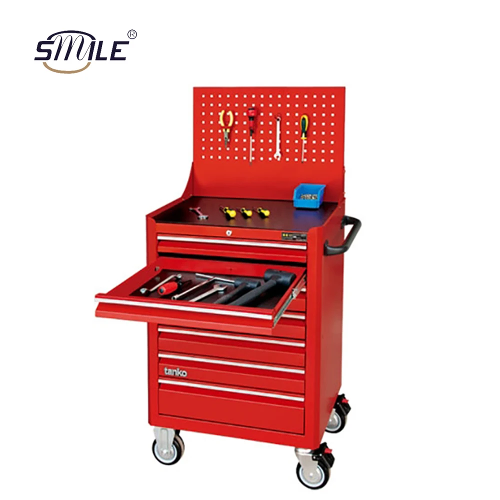 SMILE OEM/ODM Heavy Duty Tool Storage Cart Mobile Toolbox Steel Tool Cabinet Tool Cabinet Organizer Drawer on Wheels