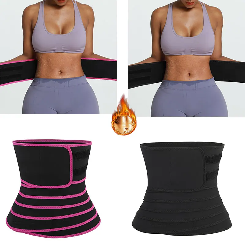 Custom Logo Women Neoprene Sauna Sweat Waist Trainer Fitness Lose Weight Abdomen Waist Wrap Belt
