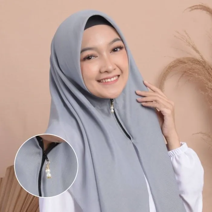 Niqab Muslim women Heavy Chiffon Women Fashion Plain Wrap Scarf Supplier Shawls Satin Hijab With Zipper Pearl Hijabs