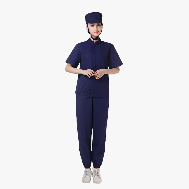 Summer food factory overall work suit work clothes men work clothes two piece workwear overalls