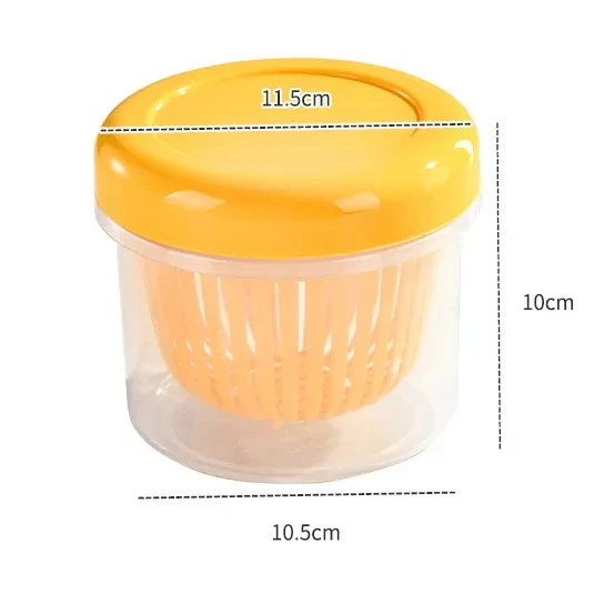 2023 Transparent Vegetables Fruits Chopped Onion Minced Garlic Sauce Chili Food Bowl Container Mini Drain Kitchen Storage Box