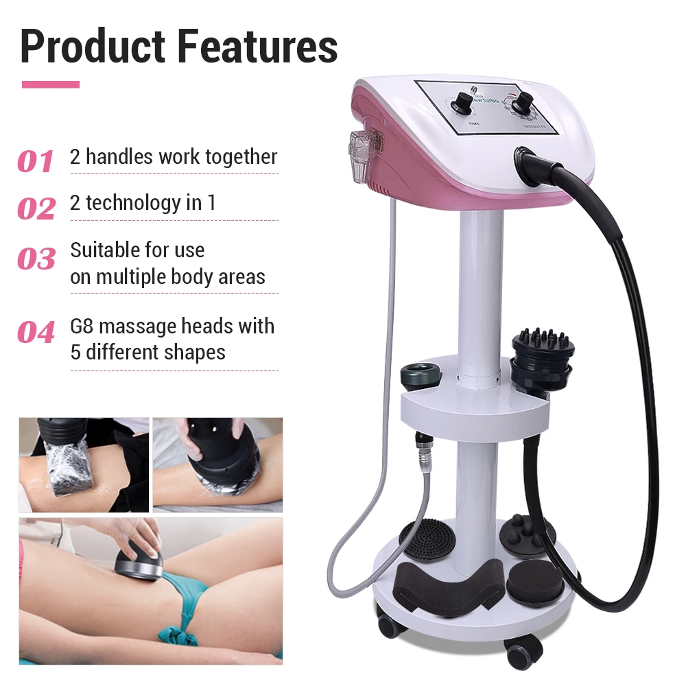 Newest 2 in 1 G8 Turbo Vibration Massage Cellulite Removal Machine with Vacuum G8 Massage Handle