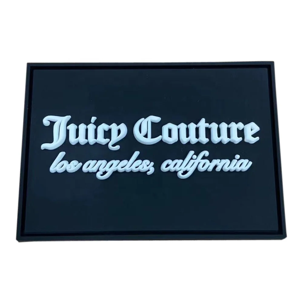 Hot sell Custom Rubber label Soft silicone resin 3D customized sew on garment rubber label