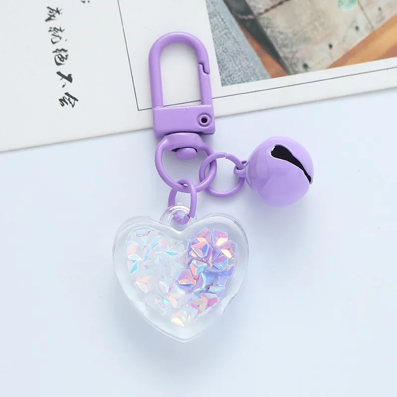 HOT New Acrylic Plastic Link Chain Key Ring Handmade Heart Keychain for Women Girls Love Acrylic Fashion Car Keys Jewelry Gifts