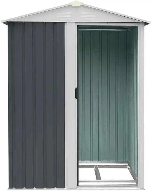 Garden Shed Garden Cabinet Foundation Garden House Tool Shed with Gable Roof, Sliding Door Storage House Mailing Order Pack
