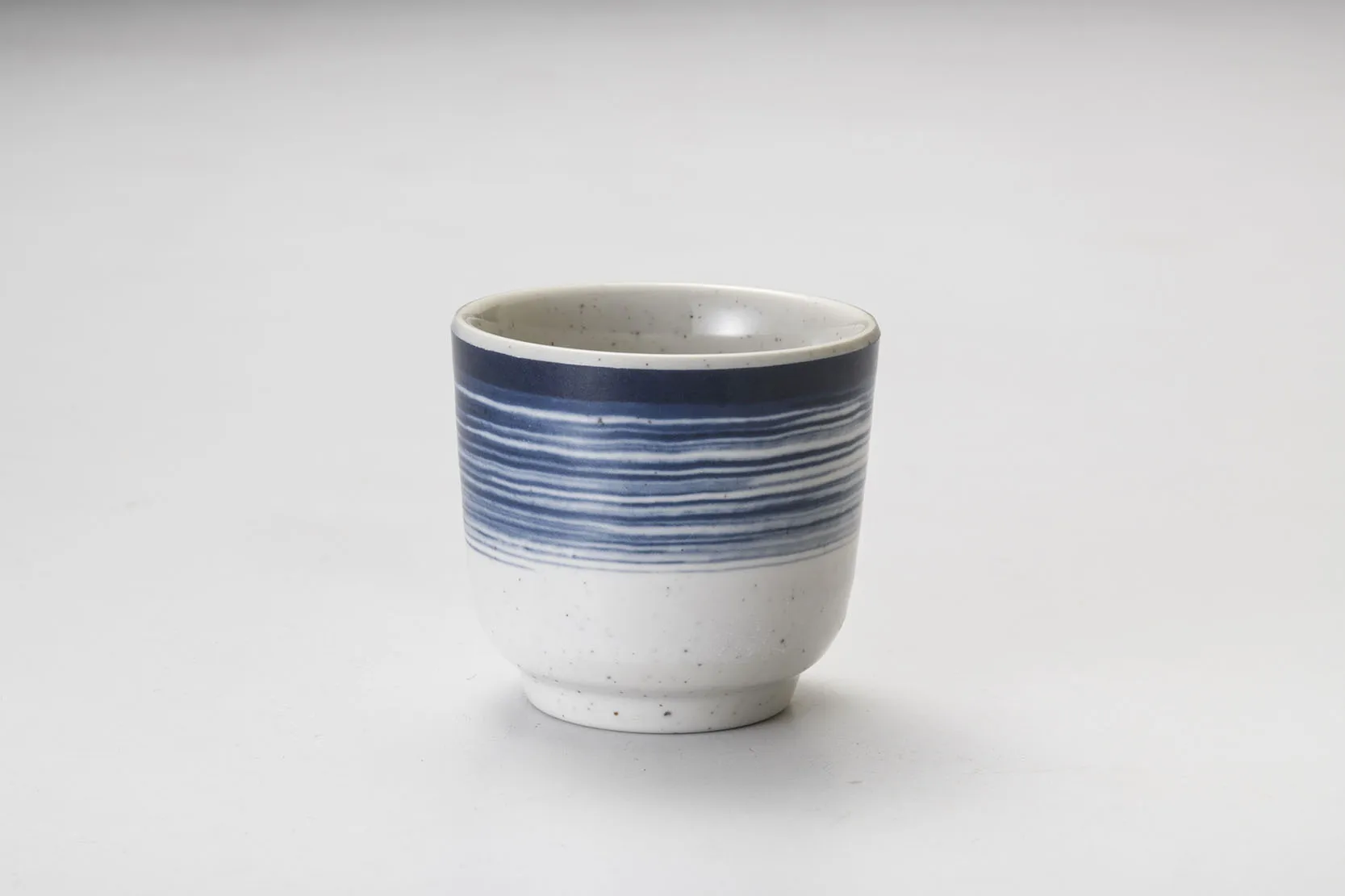 Melamine White Round with Blue Line Juice Milk Water Tea Cup Unbreakable Reusable Cup for Restaurant