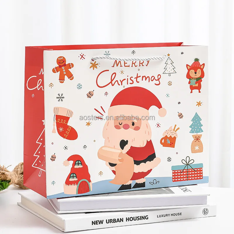 New arrival Christmas candy gift bag fancy shopping bags christmas paper gift bag