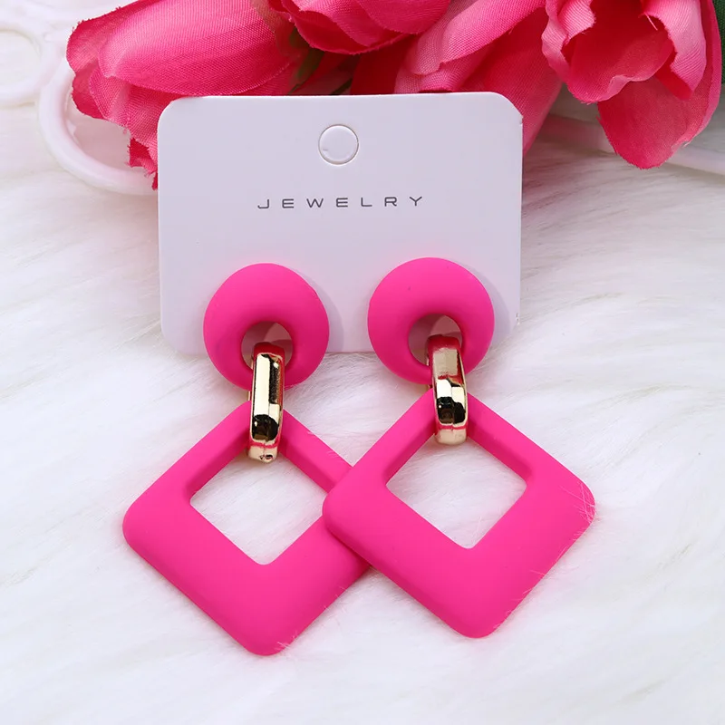 New Arrival Macaron Hollow Earrings Minimalist Fashionable Buckle Earrings Women Ear Accessories