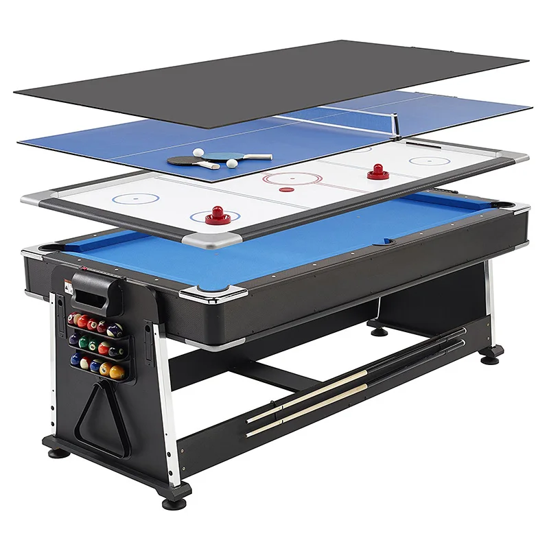 
Four-in-one multifunctional portable dining table ice hockey pool table 