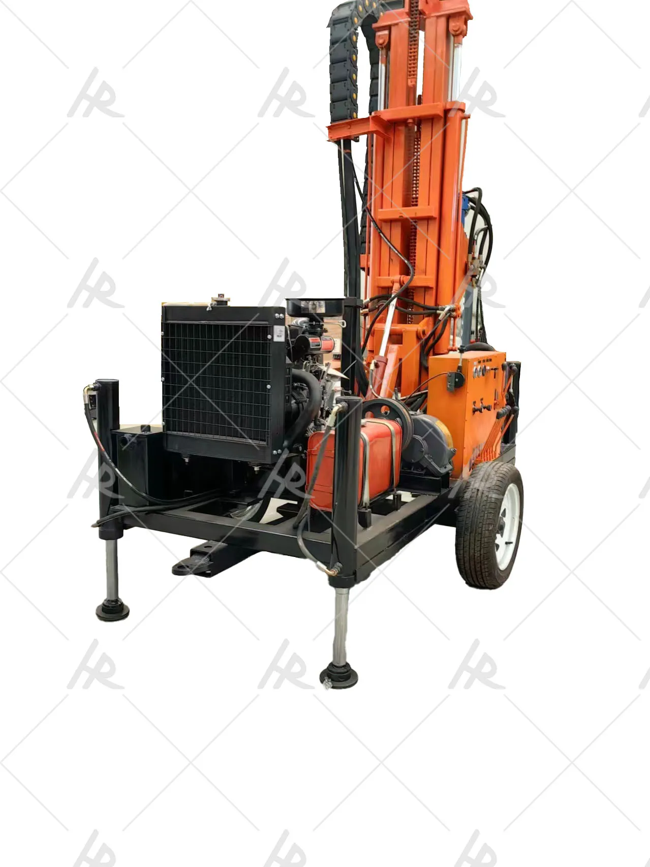 Diesel hydraulic drilling rig 200m rock drilling rig Large diameter water well drilling rig