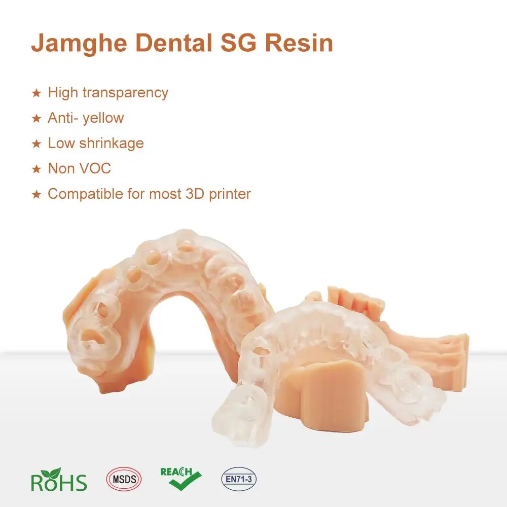 JAMG HE Dental Surgical Guide Resin Crystal Like  High Hardness  Dental SG Resin High precision Ash free Low ShrinkageResin
