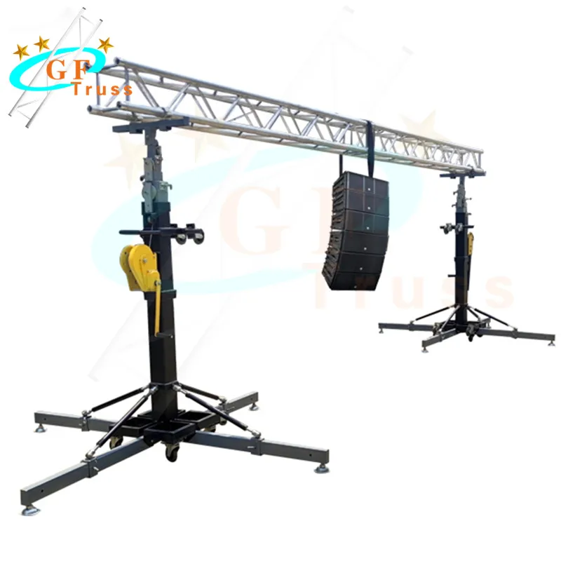 Customized Height Heavy Duty Crank Speaker Truss Lifting Stand for Events Hanging Lights and Speakers